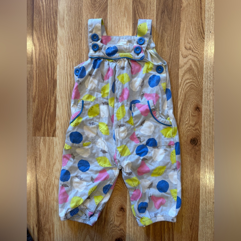 Baby Boden Fruit Dot Pull-On Overalls in Yellow, Blue, Pink